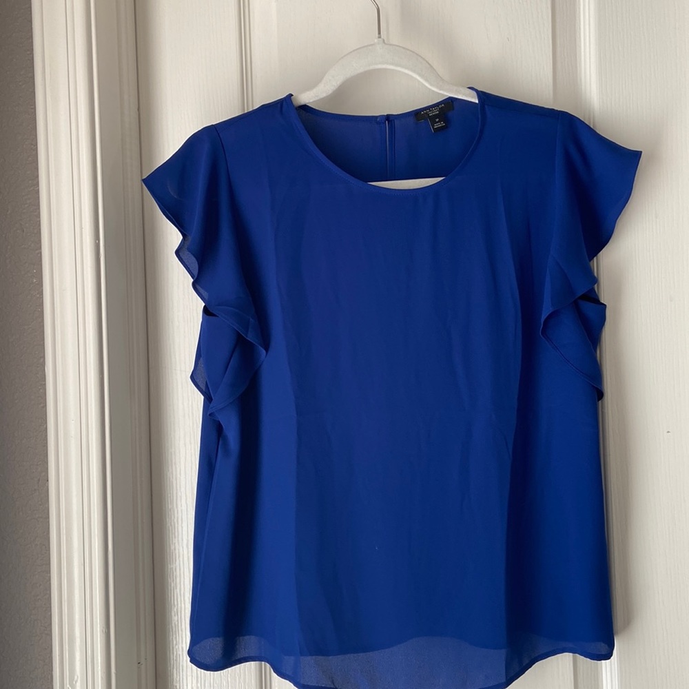 Ann Taylor, Small, petite, blue, short sleeves top.